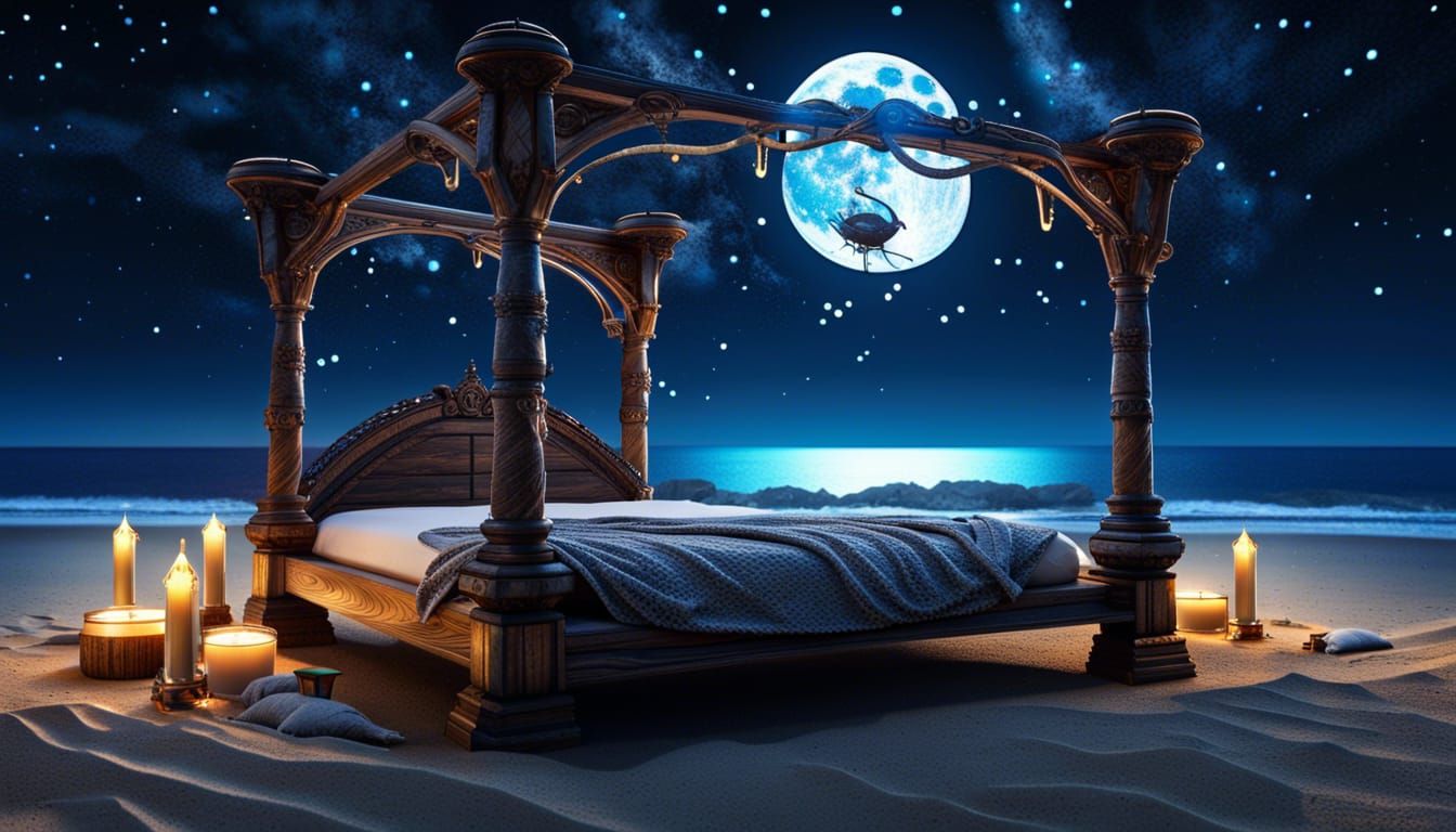 Fantasy Bed Under a Starry Sky