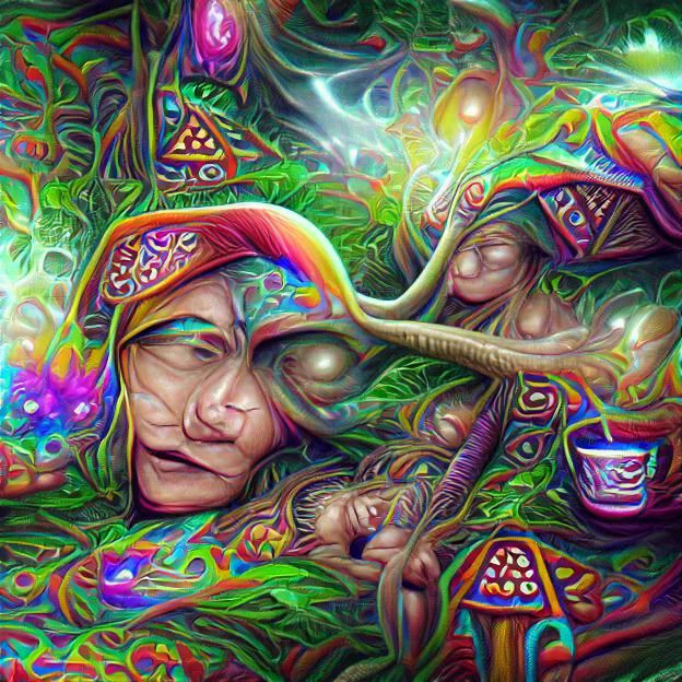 Psychedelic Machine Elves in Digital Illustration