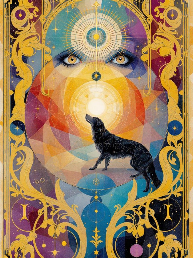 Mystic Wolf Howls Under Sacred Light