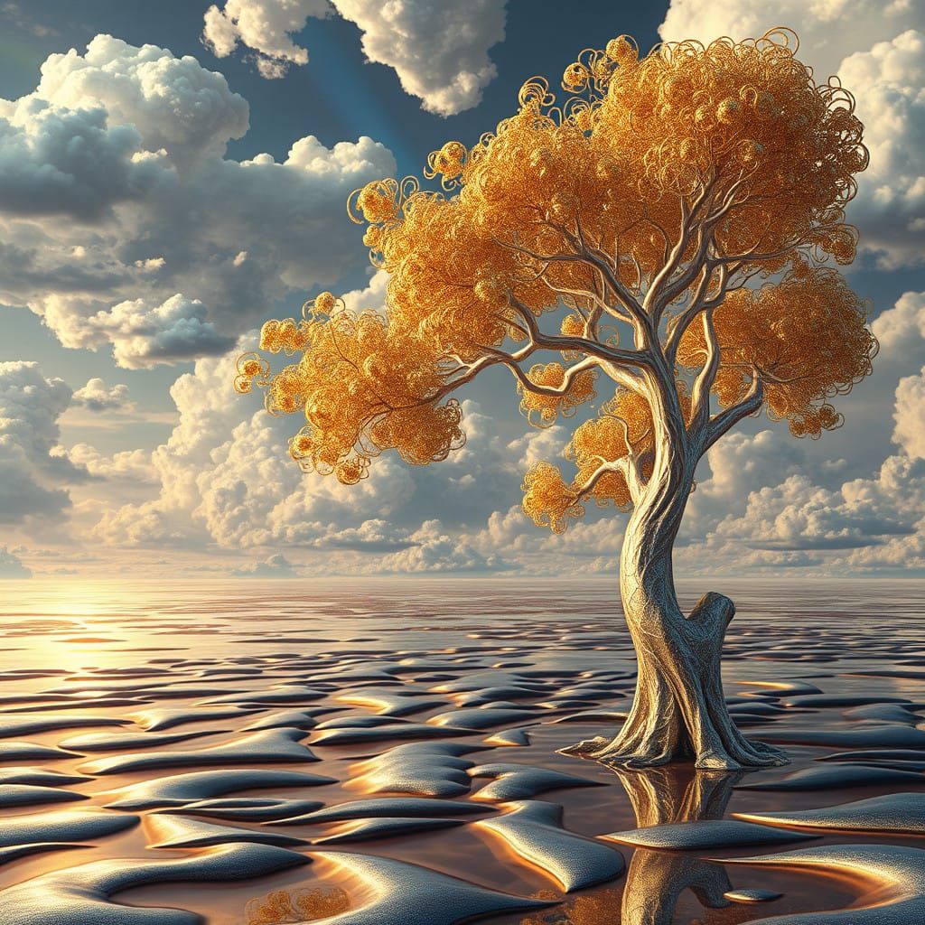 Surreal Landscape of Iridium Clouds and Molten Iron Sea