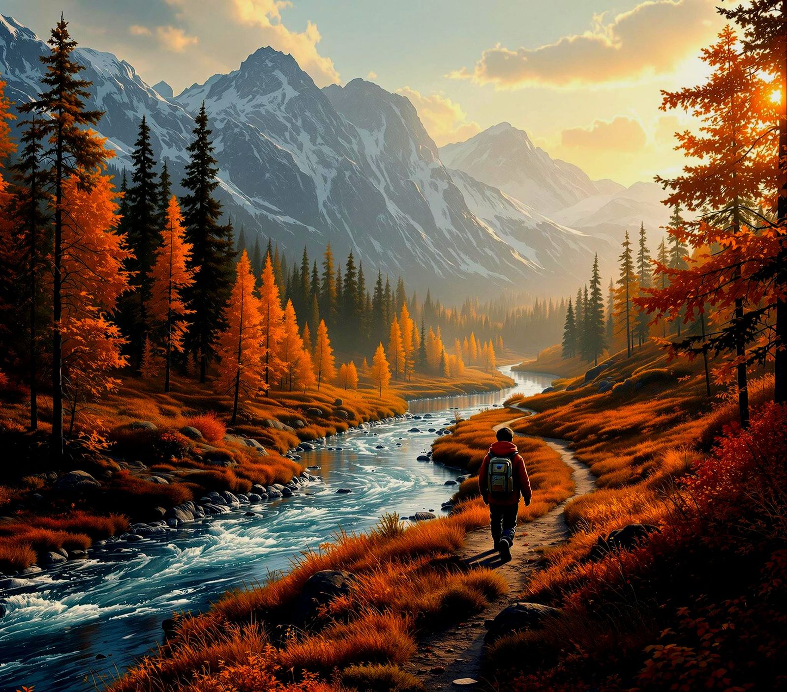 Hyperrealistic Autumn Landscape in Vibrant Splendor
