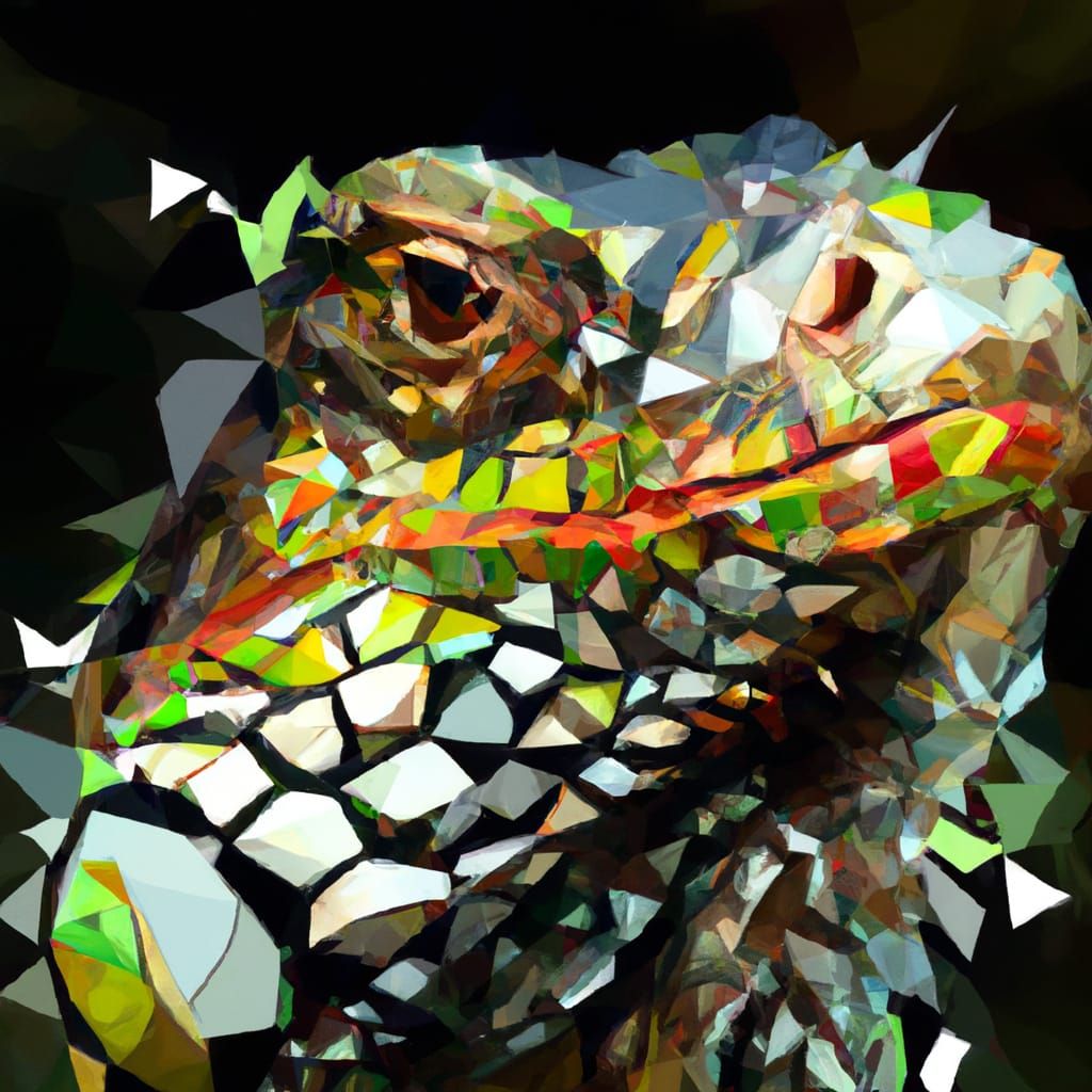 Geometric Dragon Portrait in Splash Art Style