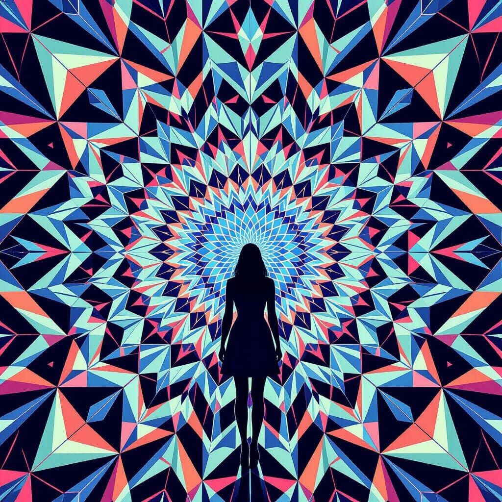 Symmetrical Geometric Art with Mirrored Patterns