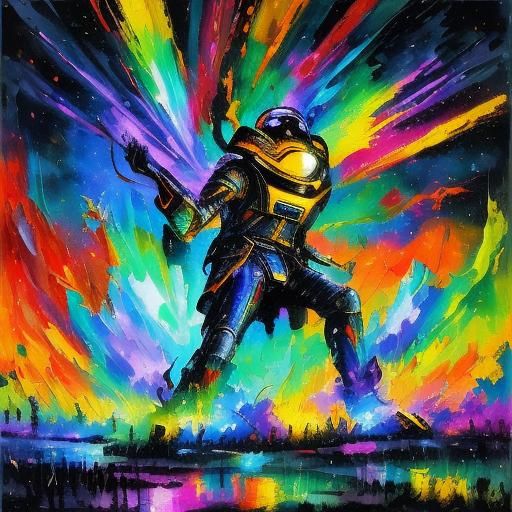 Daft Punk Concert in Neo-Impressionist Style