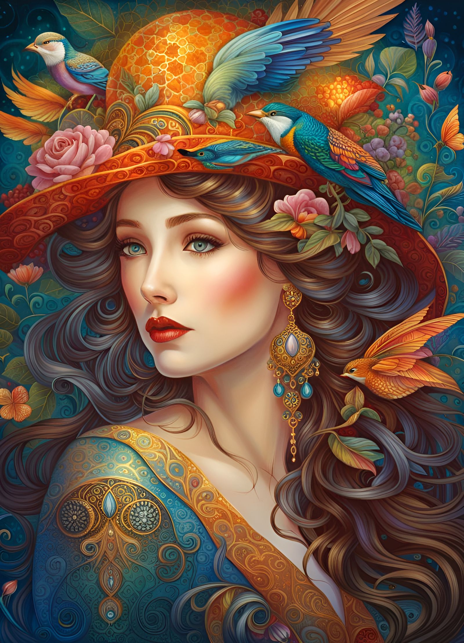 Beautiful Woman Illustration with Vivid Colors