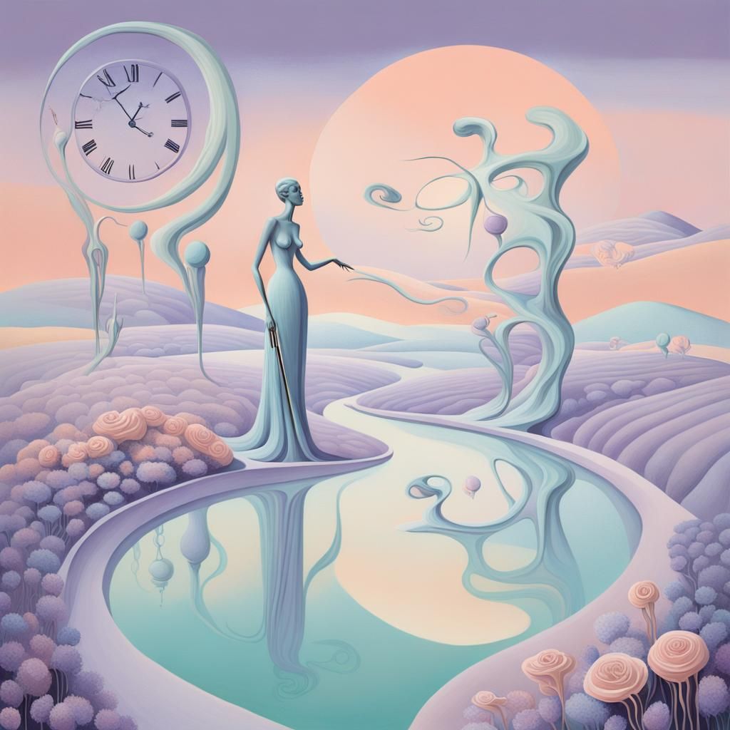 Dreamlike Pastel Surrealism Inspired by Dali