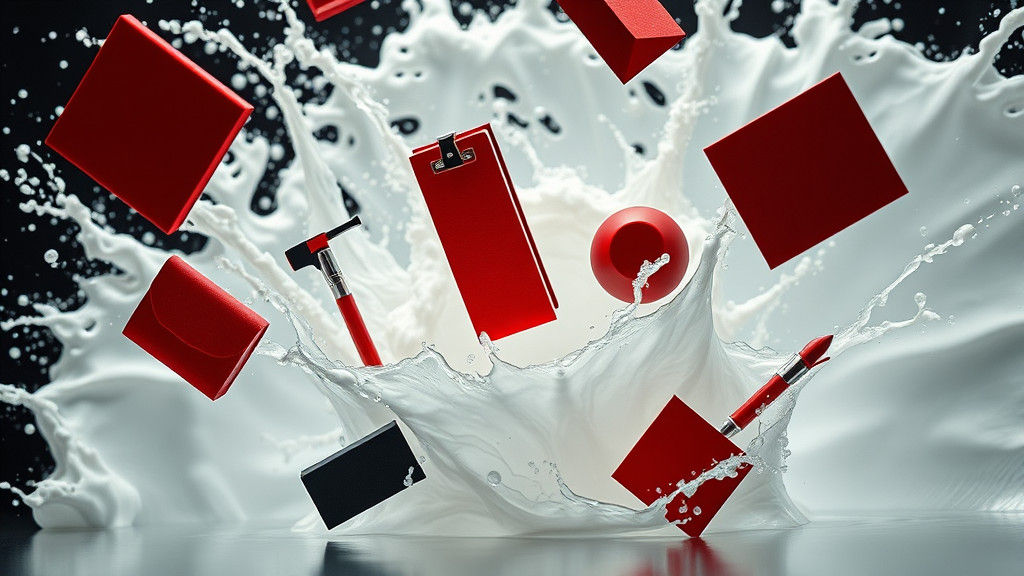 High-Contrast Stationery Still Life in 8K