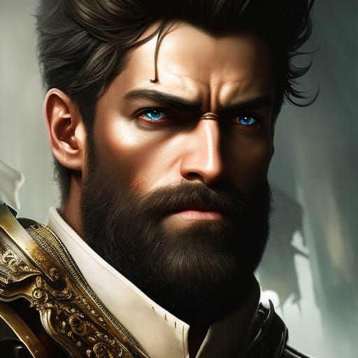 Medieval Warlord in Red Armor