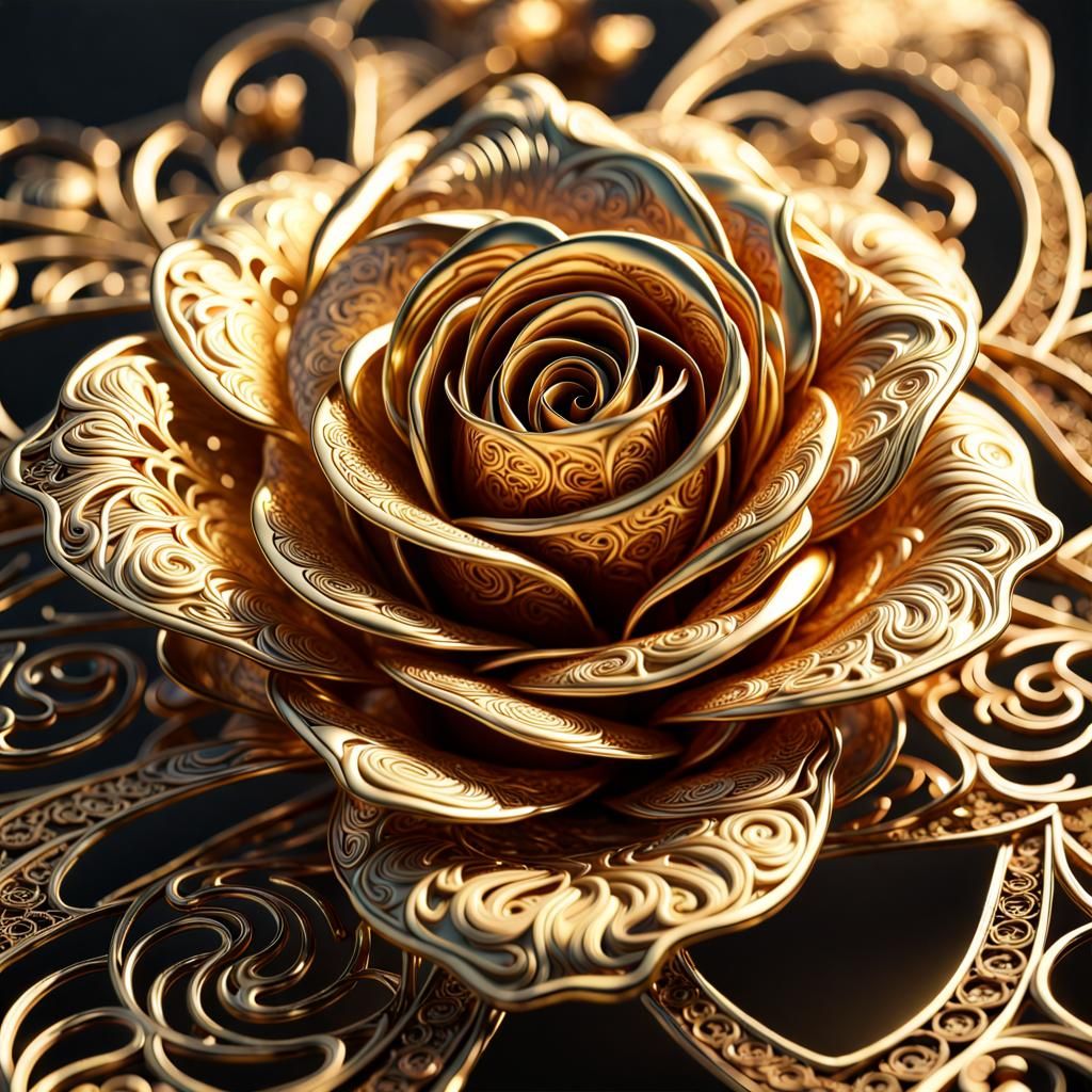 Gold Filigree Rose: A Maximalist Masterpiece