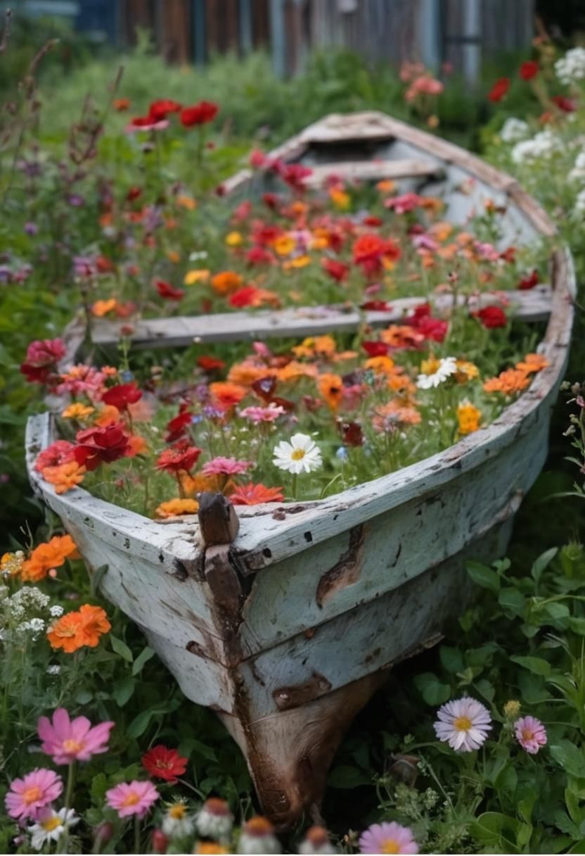 Boar Overgrown with Flowers