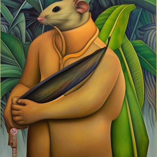 Rat in Banana Grove: A Latin American Modern Painting