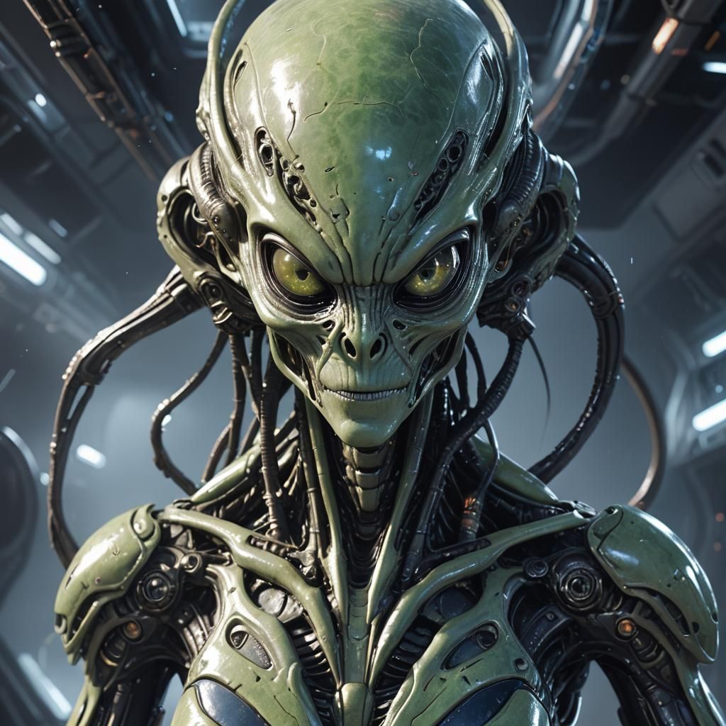 Detailed 3D Anime Alien Concept Art