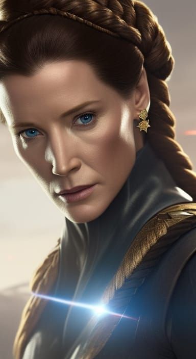 Hyperrealistic Princess Leia Portrait in Cinematic Lighting