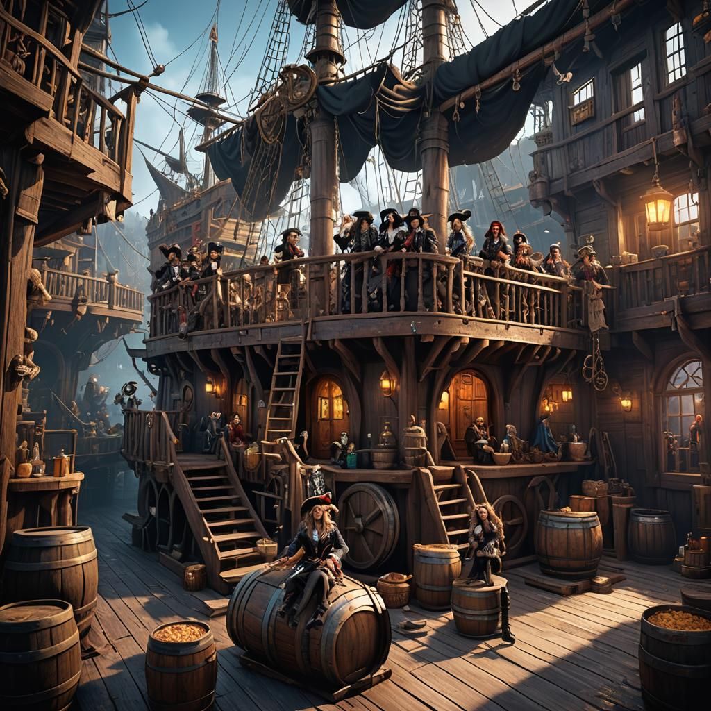 Halloween on a Pirate Ship: Detailed Matte Painting