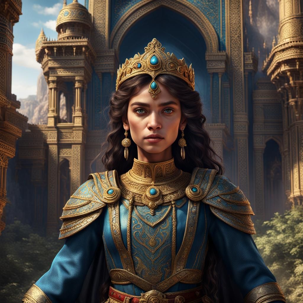 Fantasy Princess of Balaylonia Empire: Detailed Matte Painti...