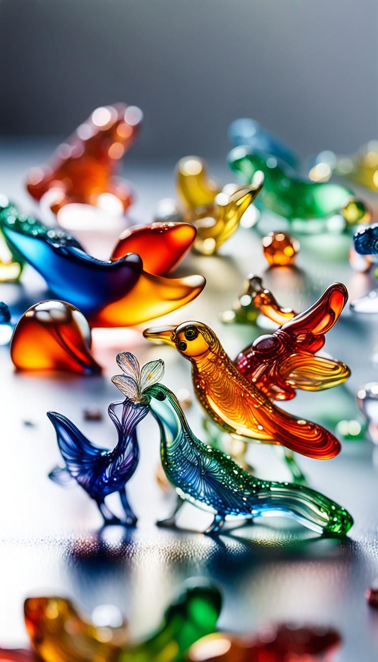 Vibrant Enamel Glass Art in Macro Photography