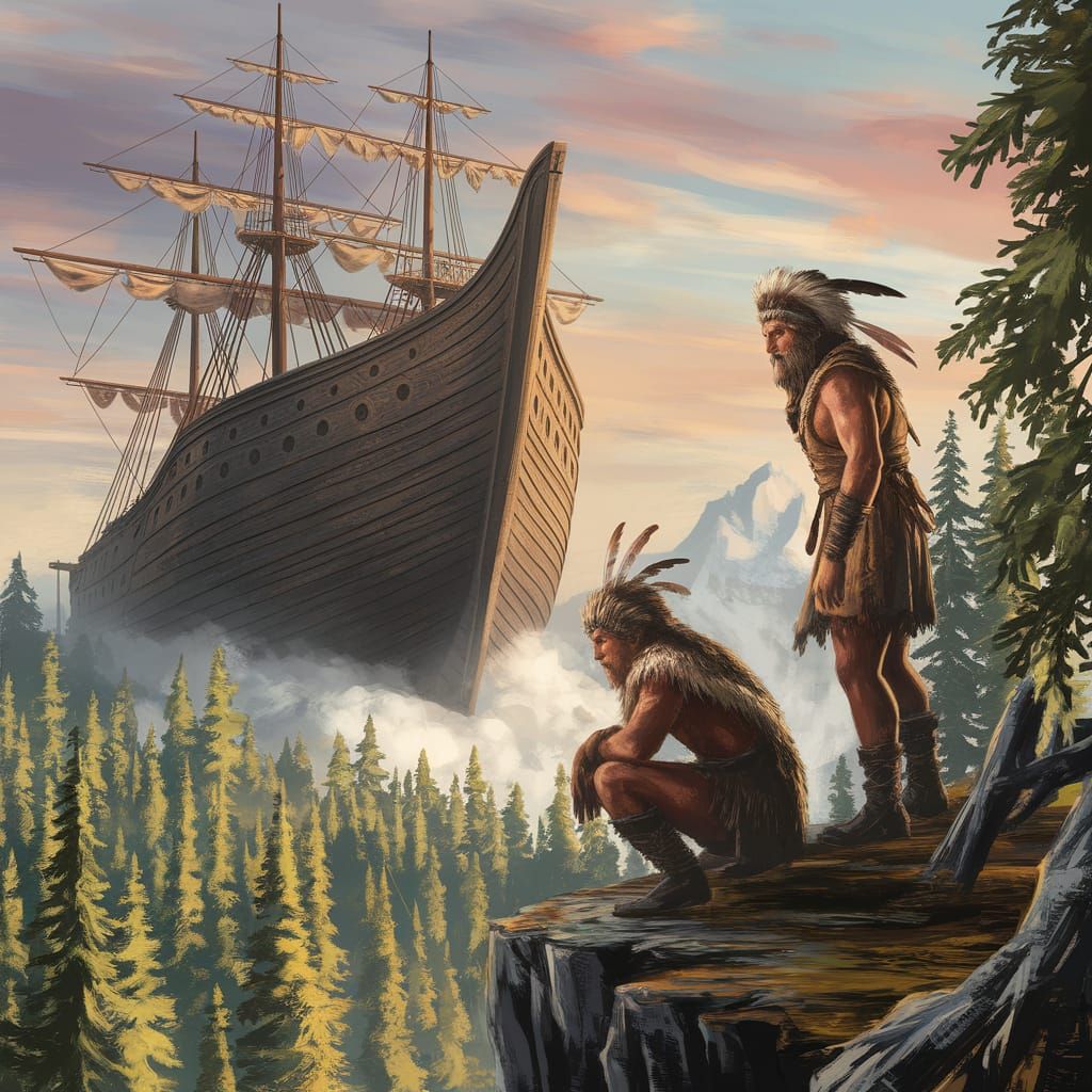 Ark Ship Descent: Retro Sci-Fi Scene