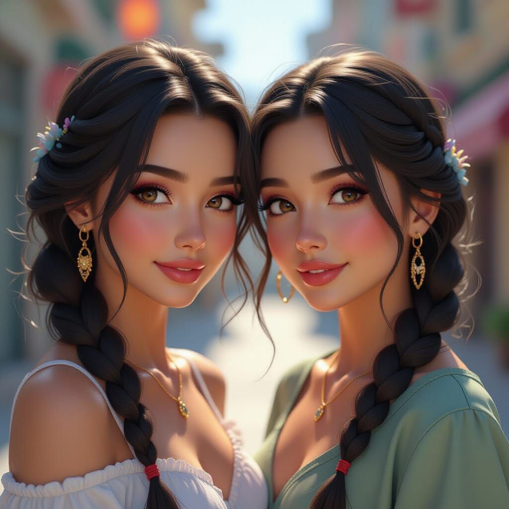 Joyful Friends Portrait in Dynamic Lighting