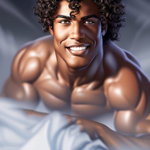 Hyperrealistic Portrait of a Smiling Young Man