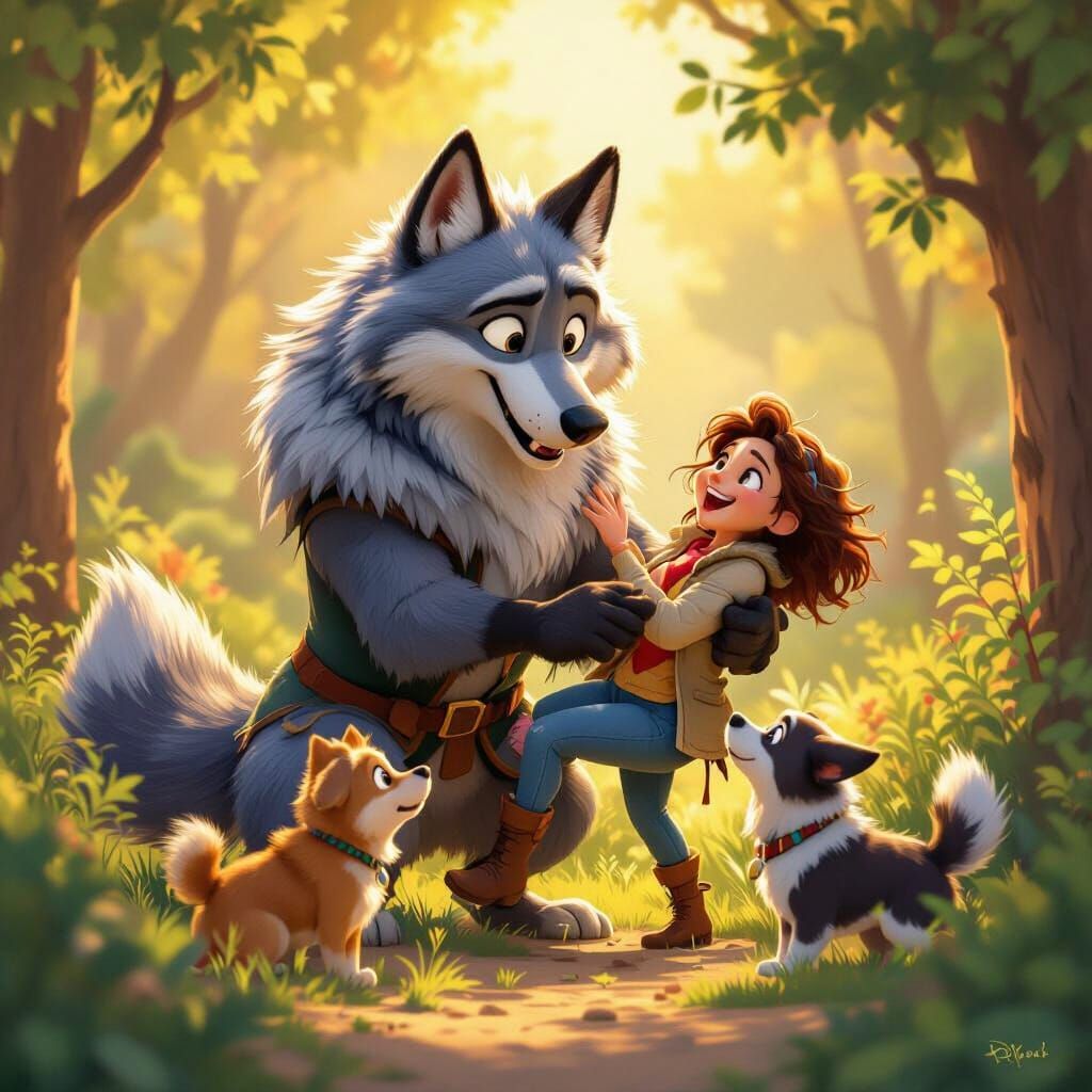 Regal Wolf Rescues Owner in Disney-Pixar Style