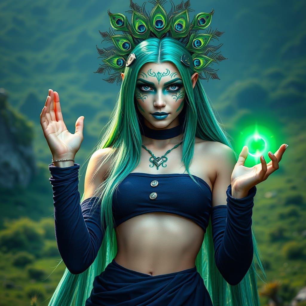 Majestic Valta, Goddess of Ragrath, in a Vibrant, Mystical P...