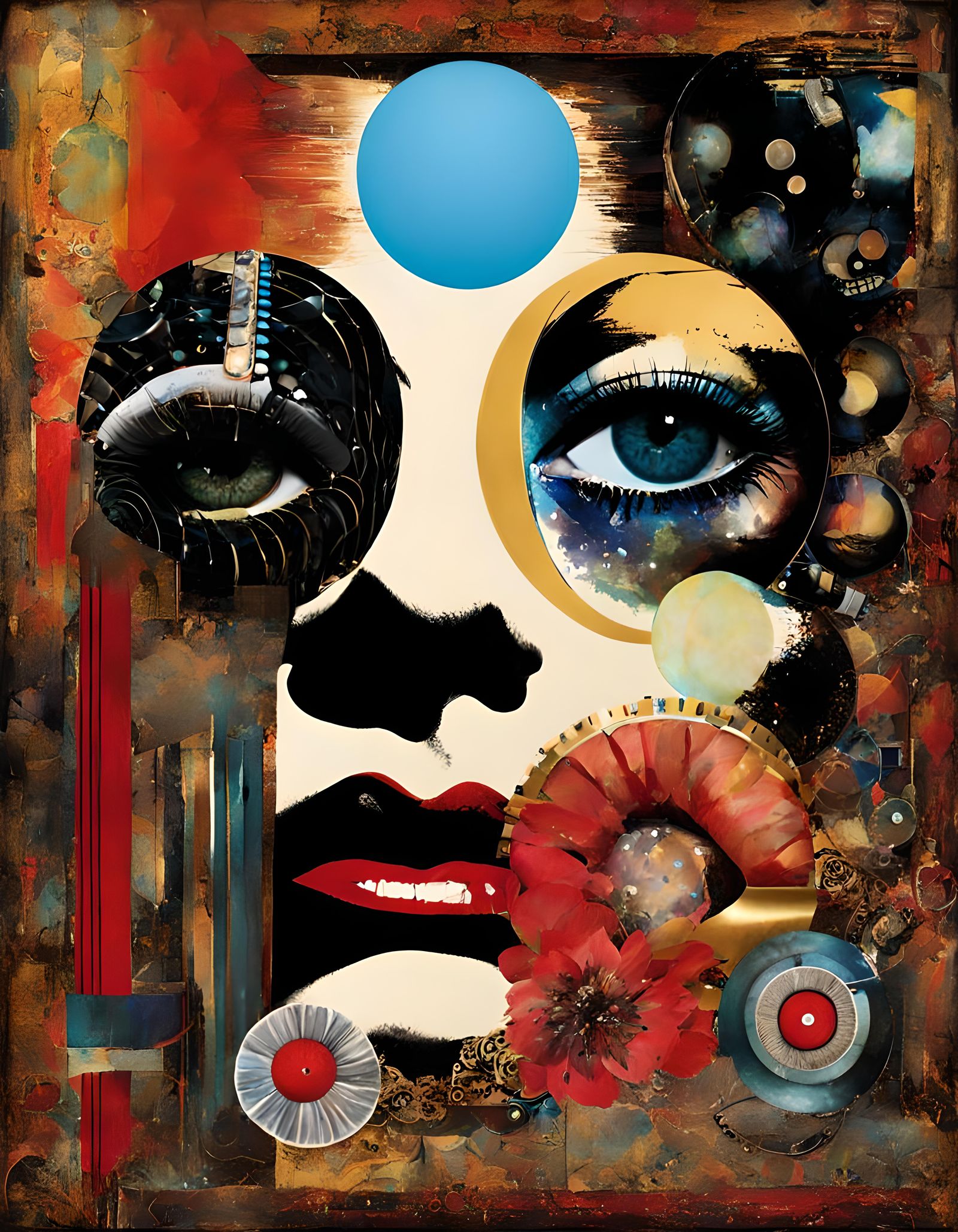 Surreal Dreamscape in Mixed Media Style