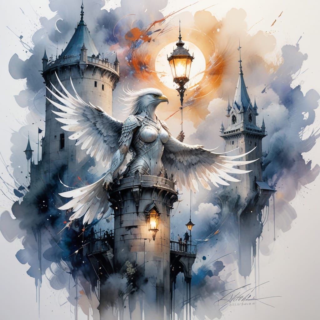 Silver Hawk Guardian in Haenraets and Griffiths Style