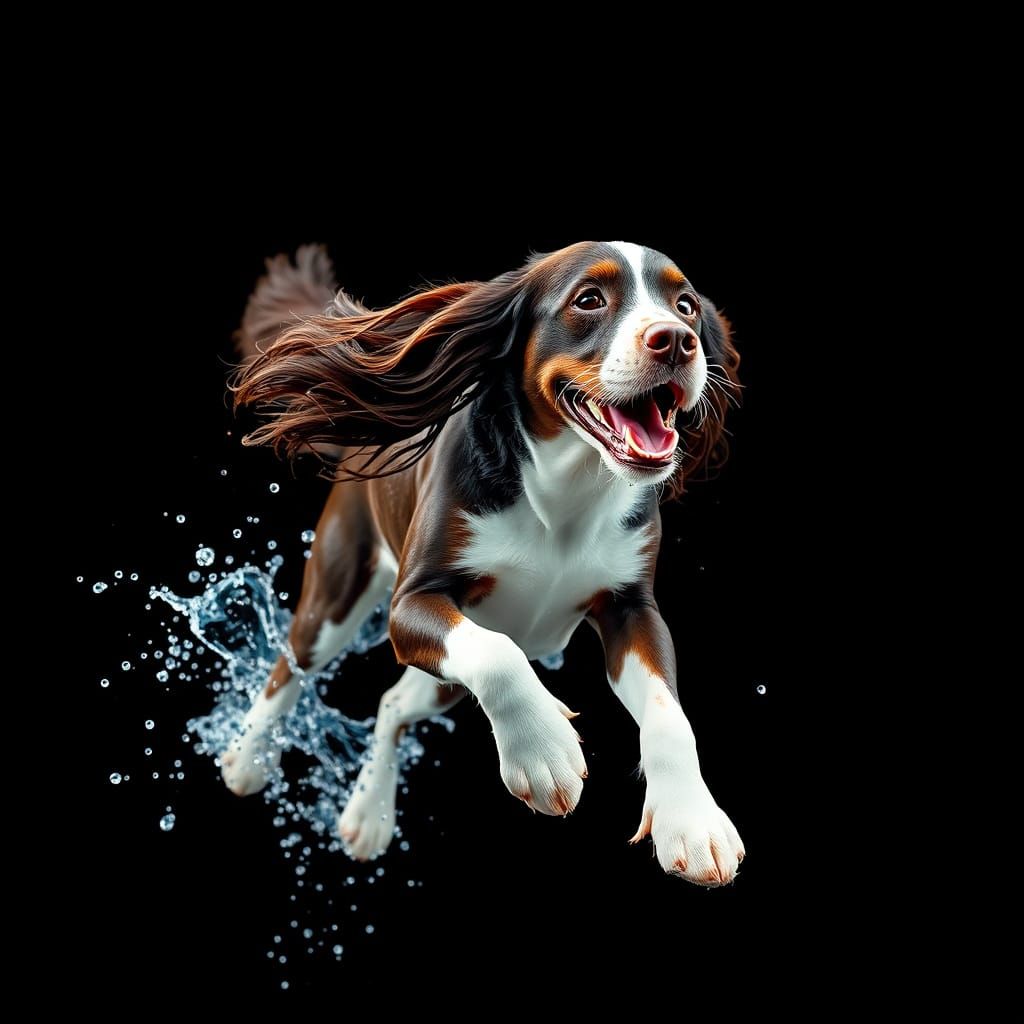 Aquatic Spaniel: A Hyperrealistic Water Dog