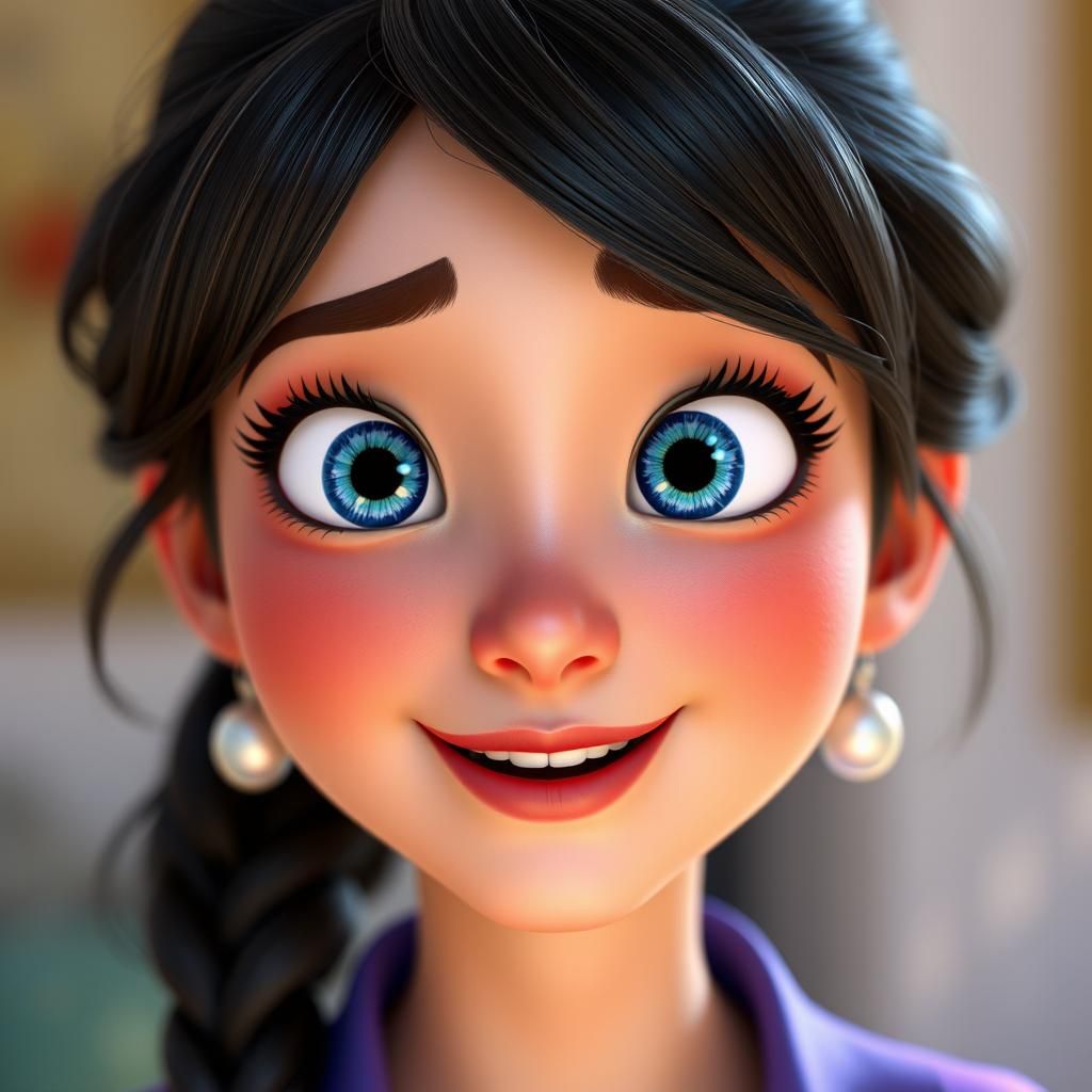 Photorealistic Joy From Inside Out 2 as CGI Character