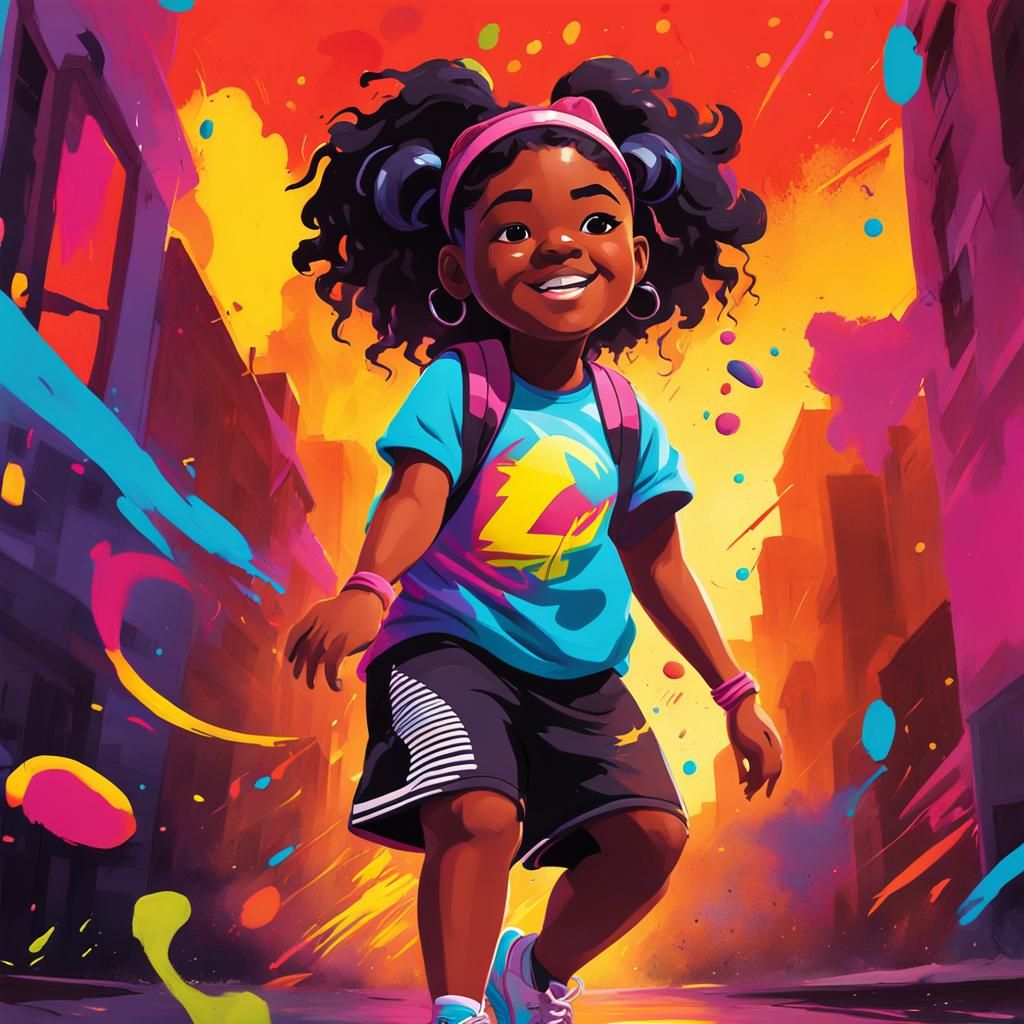 Chubby Teen Zumba Class in Vibrant Street Art