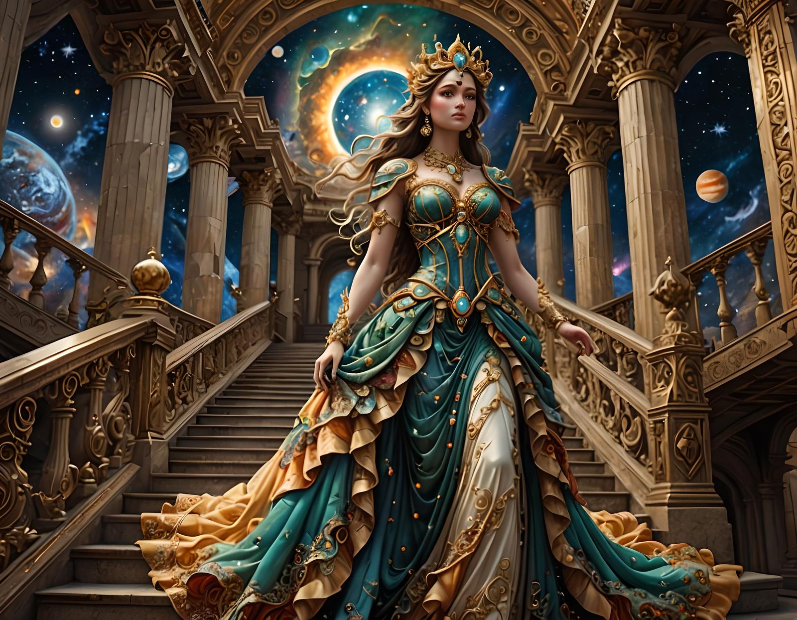 The Goddess Jupiter descending.