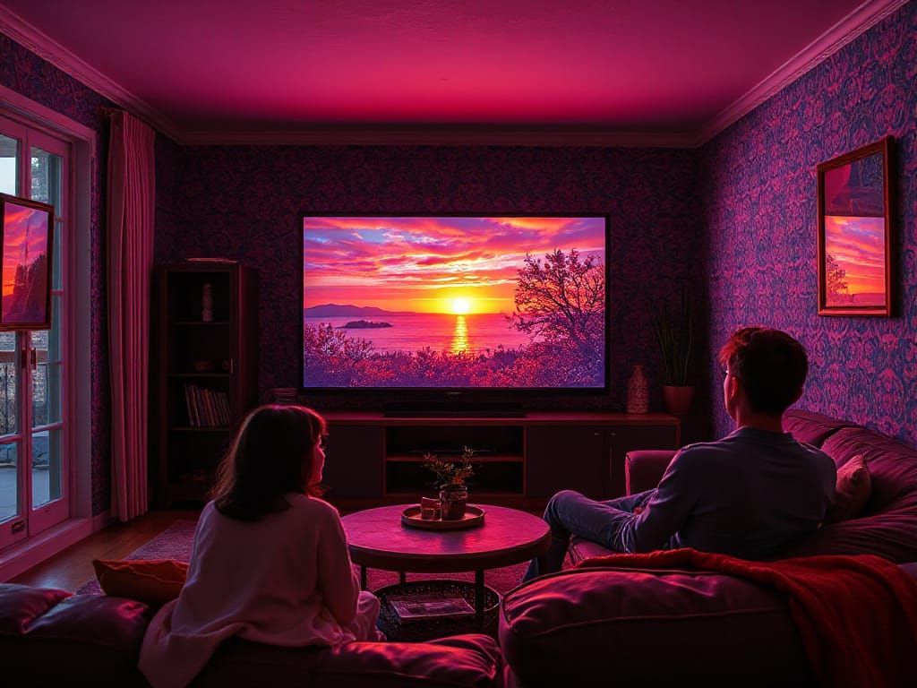 Sunset Viewers in Surreal Basement Apartment