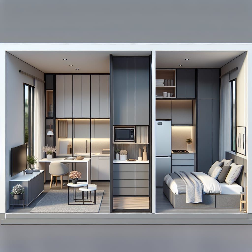 Modern Single-Story House Interior in 3D Rendering