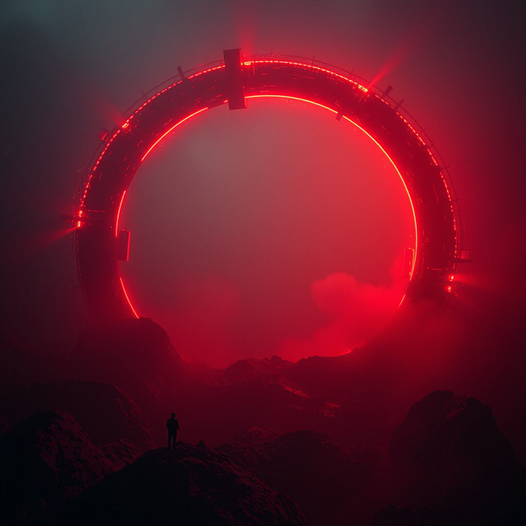 Surreal Vicious Circle in Hyperrealistic Style