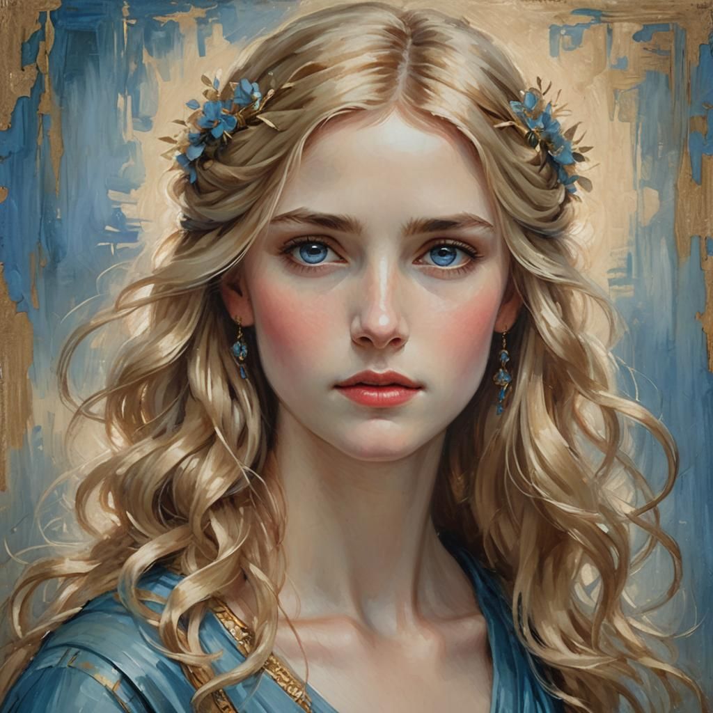 Noblewoman Portrait in Oil Painting Style