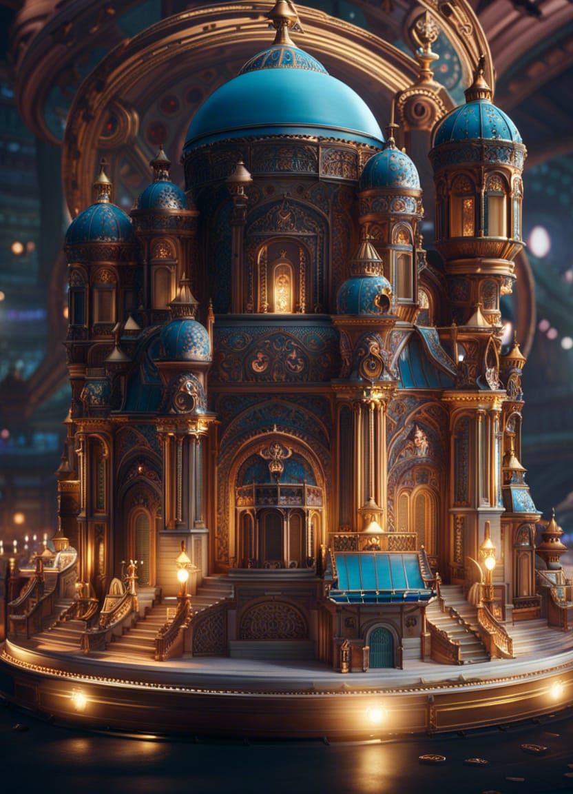 Gigantic Wedding Cake Towers Over Metropolis: Digital Art