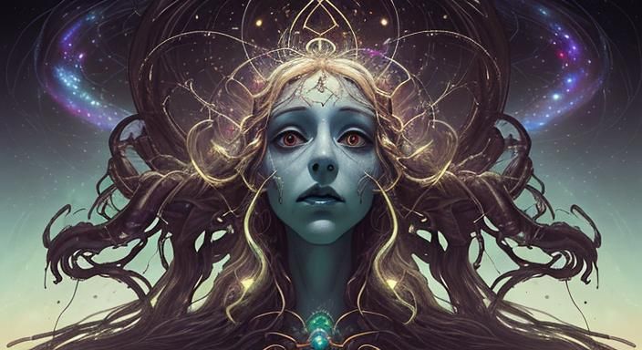 Transcendent Being of Cosmic Horror in Photorealistic Style