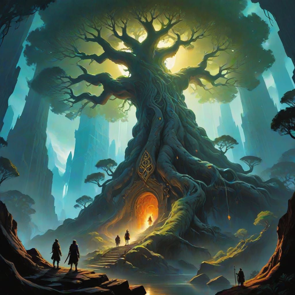 Majestic Yggdrasil in Fantasy Style