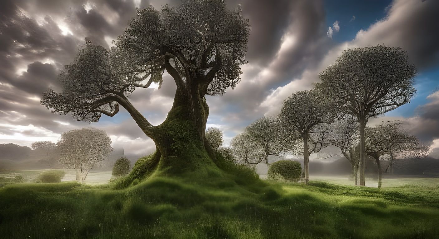 Surreal Summer Field with Vivid Colors