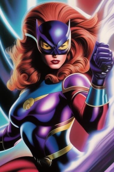 Dynamic Superhero Portrait with Pop Art Elements