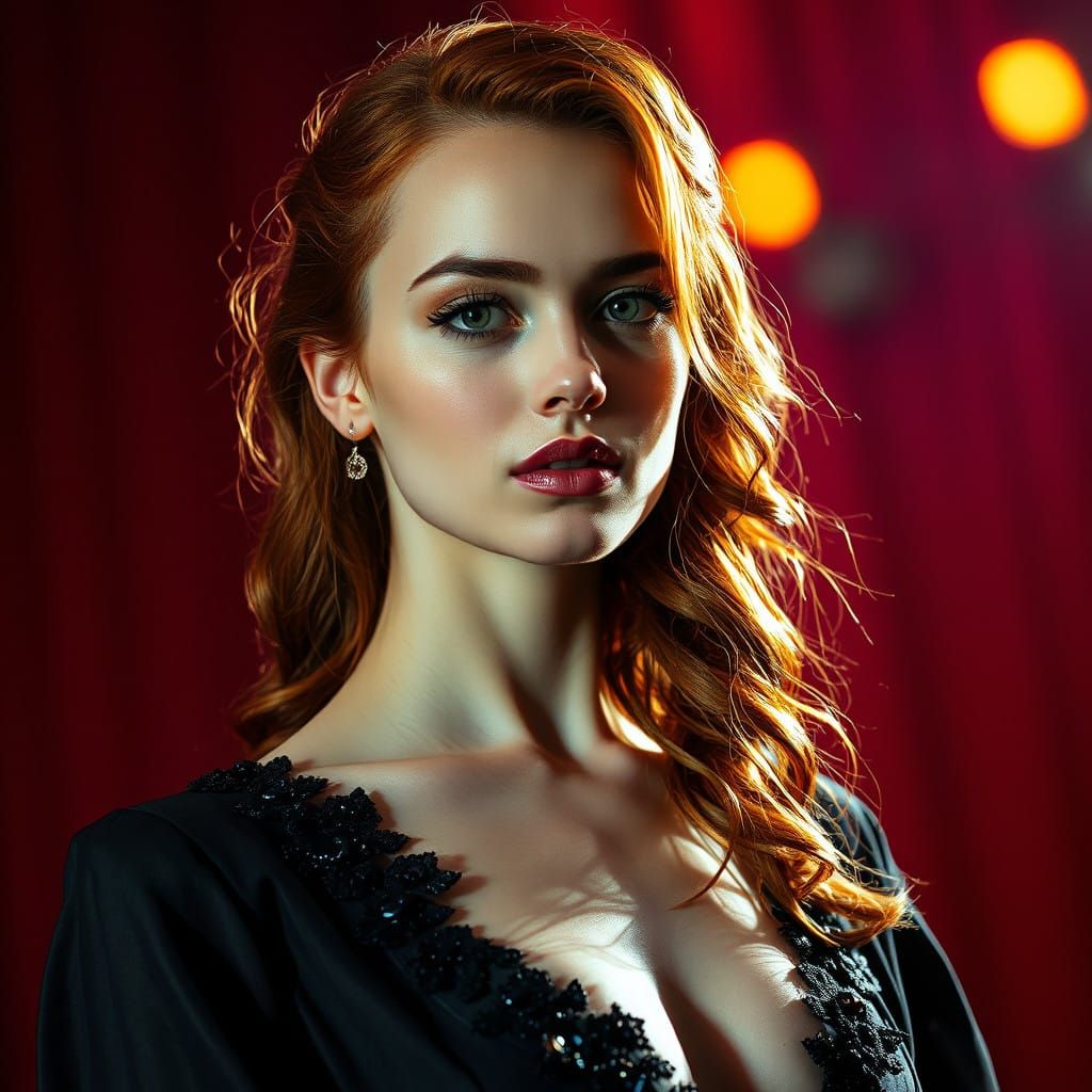 Ginger Fashion Model Struts Down Runway