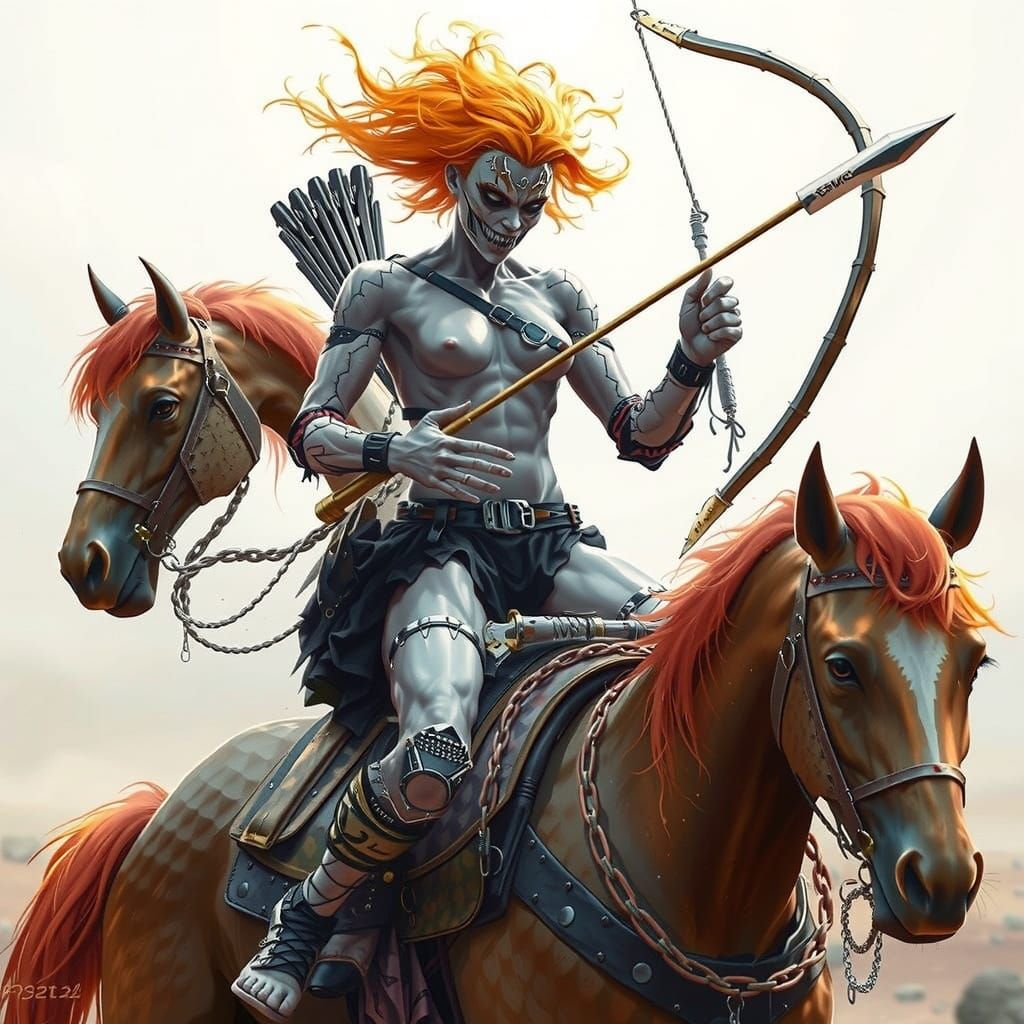 Bloody River Bathing Scene with Vultures