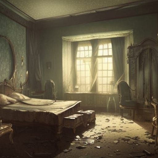 Dark Fantasy: Shabby Hotel Room Nightmare