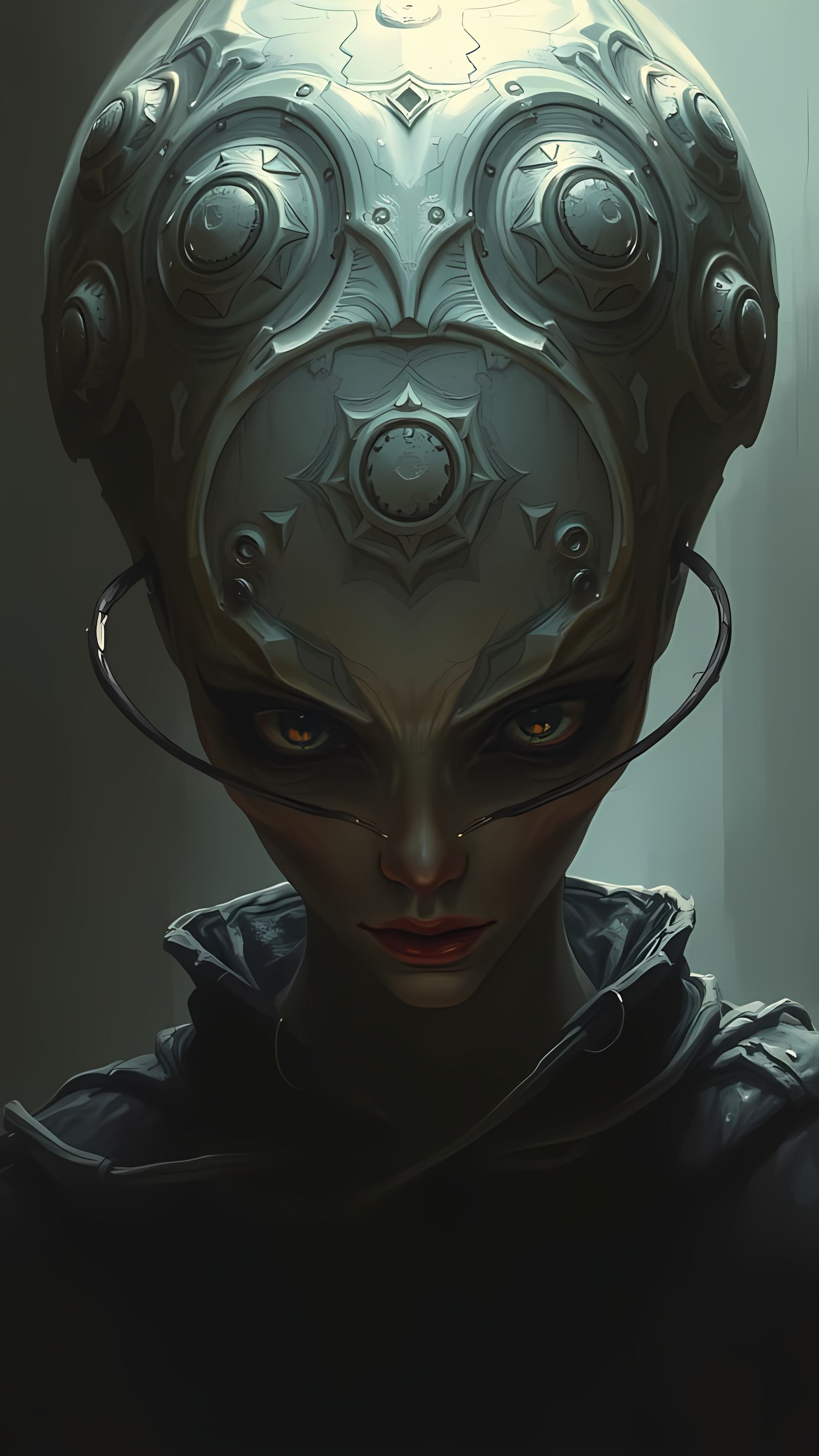 Terrifying Alien Queen in Gothic Horror Style