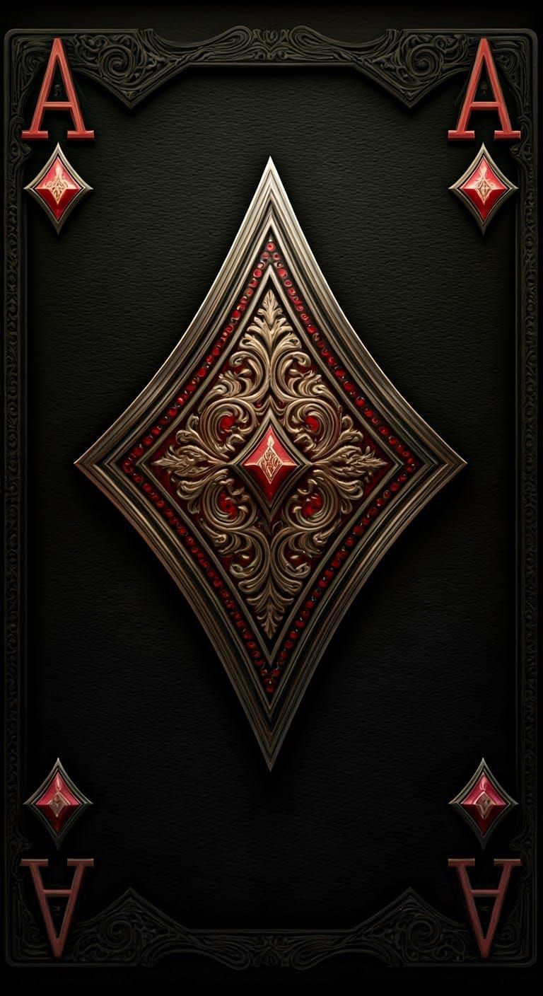 Majestic Metallic Ace of Diamonds Playing Card