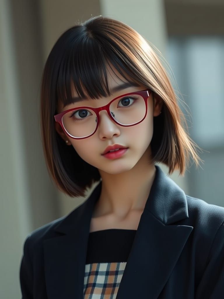 Refined Portrait of Satsuki Fujimoto in Anime Style