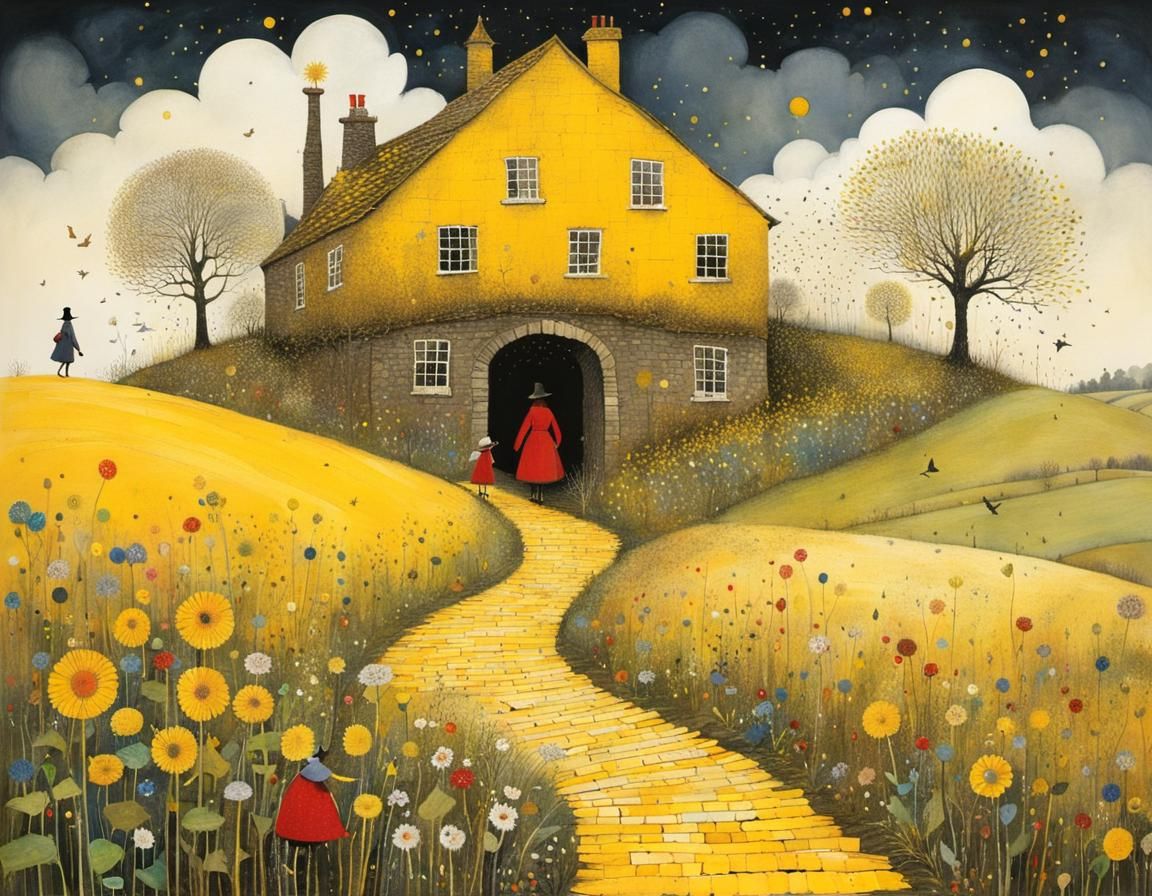 Magical Yellow Brick Road Illustration