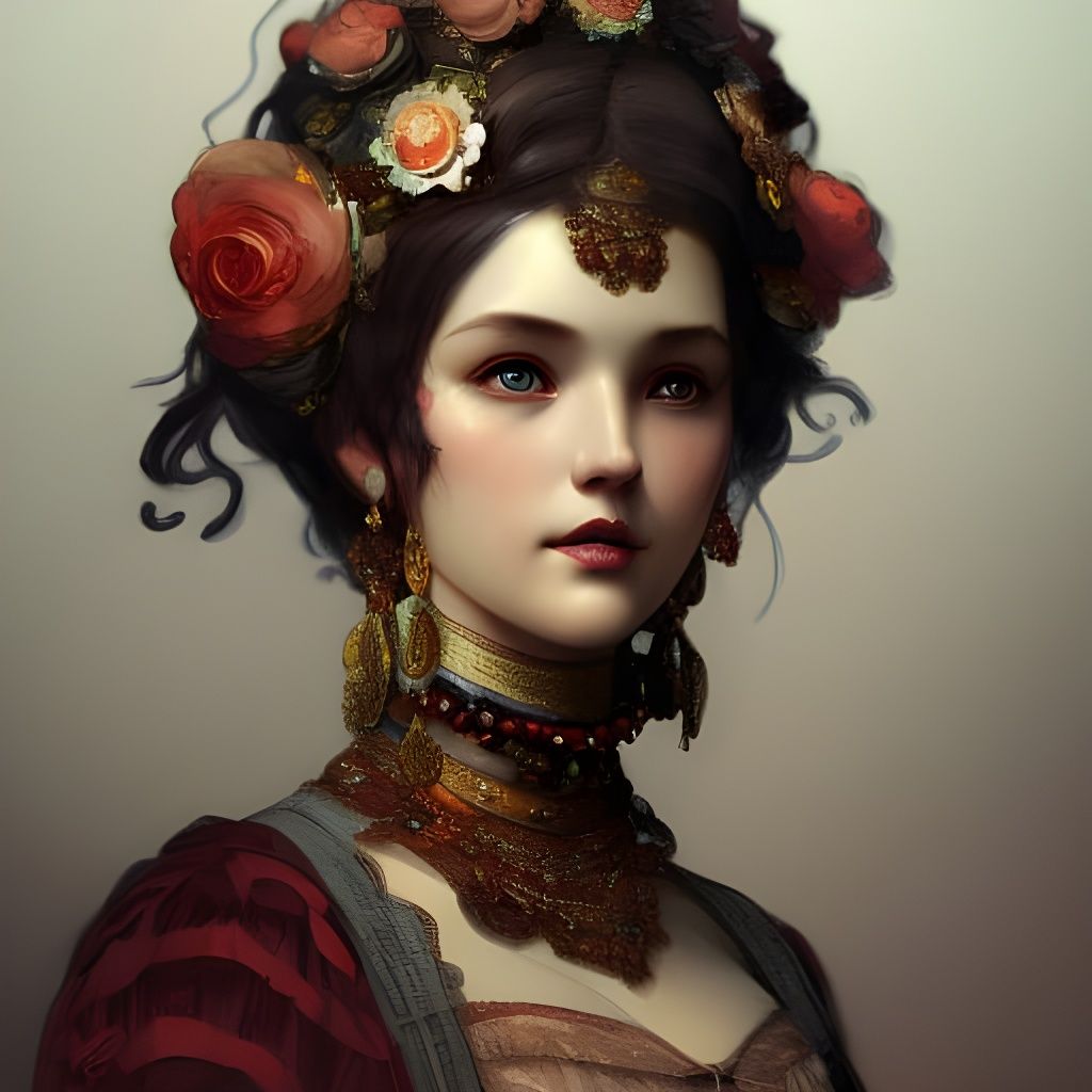 Victorian Woman Portrait in Hyperdetailed Lighting