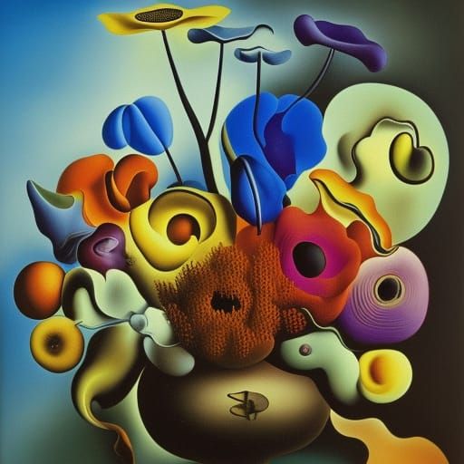 Surreal Flower Bouquet in Dali Style