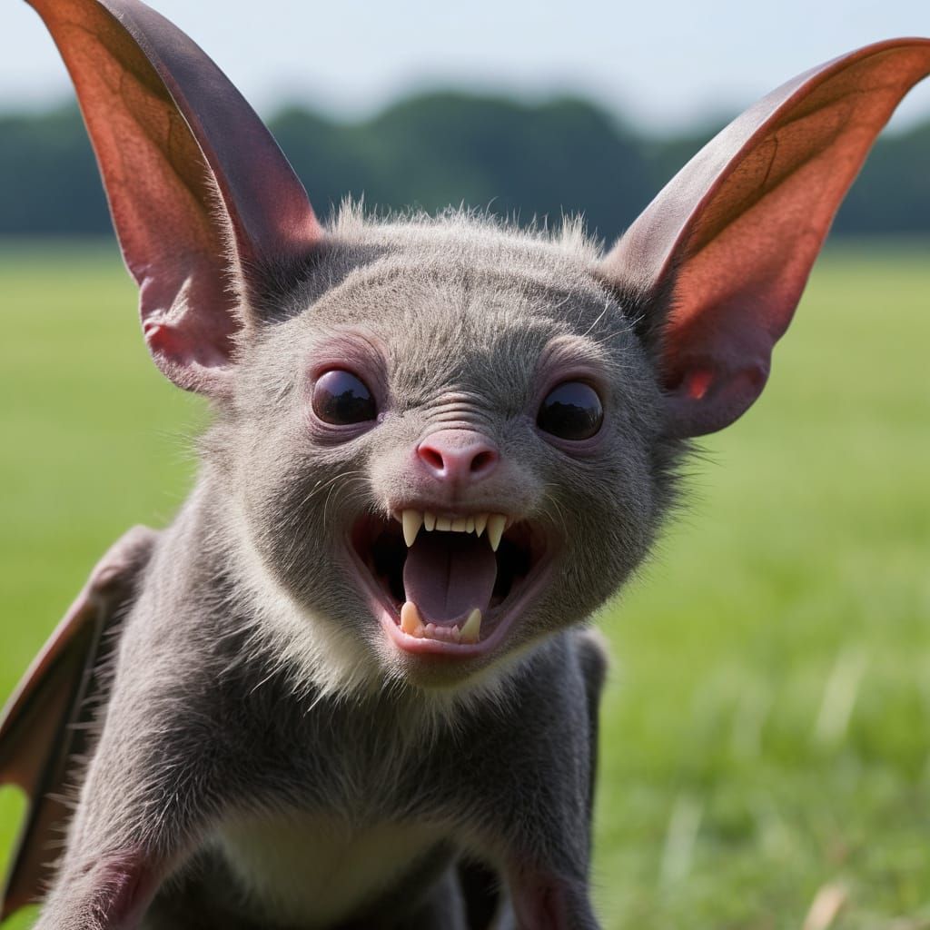 Gothic Creature with Long Limbs and Bat Ears